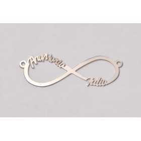 Infinit cu nume decupate din argint executie 24/48 ore