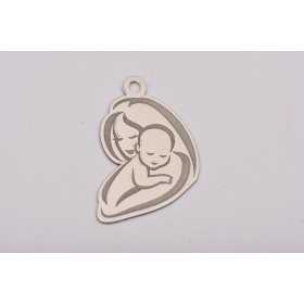 LASER-CUT-080-Charm mama si copilul 10x15mm grosime 0.33mm