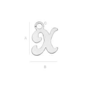 G0936-Litera K din argint 925 8.6x7.3mm 1 buc G0936-Litera K din argint 925 8.6x7.3mm 1 buc