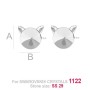 G1981-Tija cercei argint 925 Pisica pentru Swarovski Rivoli 1122 SS29 6MM-1buc