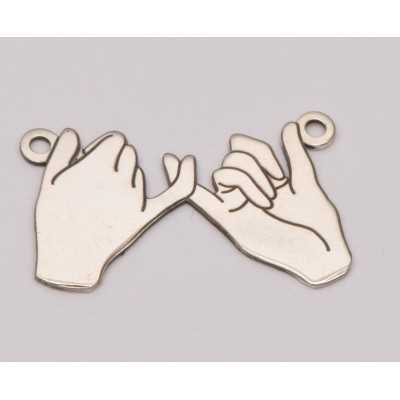 LASER-CUT-089-Link pinky promise decupat 23x14mm 1 buc