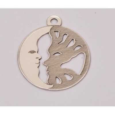 LASER-CUT-090-Decupaj pandant soarele si luna decupat si gravat 18x20mm 1 buc