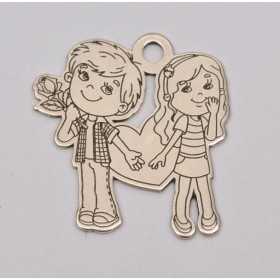 LASER-CUT-092-Decupaj pandant "Be my Valentine" decupat si gravat 16x14mm 1 buc