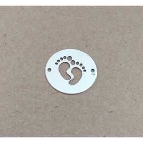 LASER-CUT-001-Link rotund din argint 925 diametru 16.5mm decupat model cu talpite 1 buc