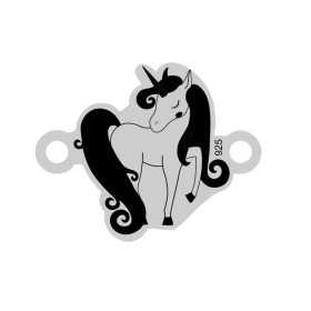 E0039-Link unicorn din argint 16mm x 20mm 0.33mm