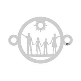 E0045-N-Link cerc parinti cu 2 copii 16.5mm 0.50mm