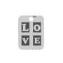 E0054-Tag din argint LOVE 16mm x 12mm 0.33mm