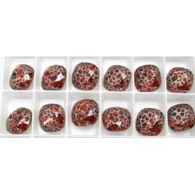 P0542-Swarovski Elements 4470 Scarlet Silver Patina Unfoiled 12 MM-1buc