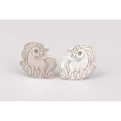 T0001-Pereche de cercei cu unicorn argint 925 12x12mm