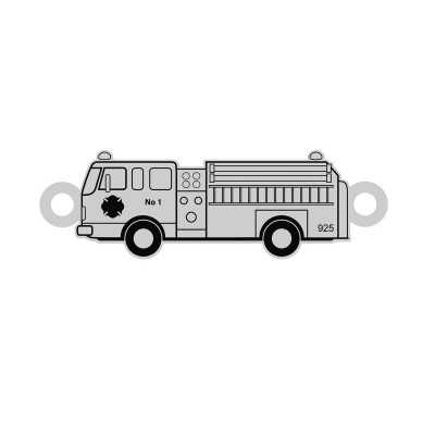 E0082-Link masina de pompieri din argint 925 22x6.5mm 0.5mm