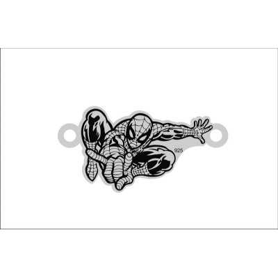 E0088-Link decupat argint 925 Spiderman 12x23mm 0.4mm