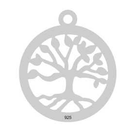 E0094 Charm rotund copacul vietii 16.5mm 0.33mm