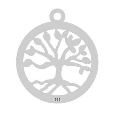 E0094 Charm rotund copacul vietii 16.5mm 0.33mm