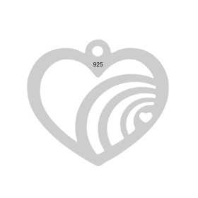 E0097 Pandant inima decupata 16.5 mm x 15 mm 0.33mm