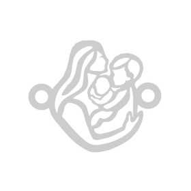 F0002-Link din argint mama si 2 copii 18x15mm 0.50mm