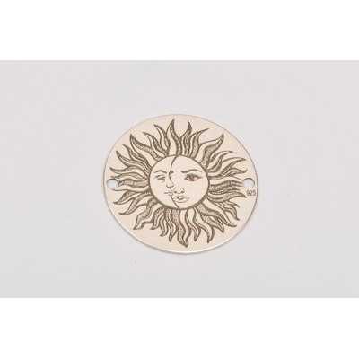 E0109-Link banut 16.5mm cu Soare si Luna gravate 0.33mm