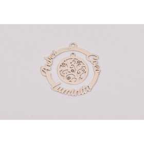 S118-N-Pandant compus personalizabil cu 1-4 nume decupate-diametru aprox 30 mm-1 buc
