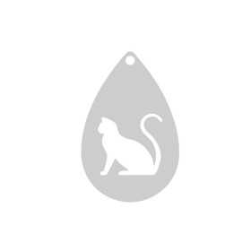 F0021 Cercei din argint lacrima cu pisicuta 20x13mm 0.33mm 1 buc