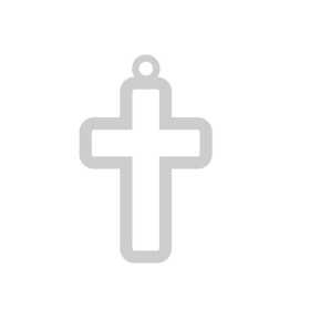 E0120 Charm cruciulita contur 22x14mm 0.4mm