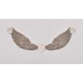 E0160- Link argint inimioara si aripi 40mm x 15mm 0.6mm grosime