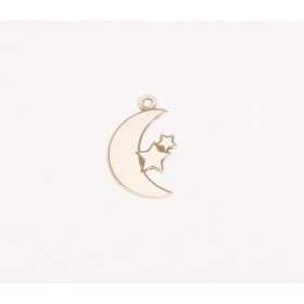 E0202-G-Pandant semiluna si stele din argint 925 15x9mm-0.5mm-1 buc