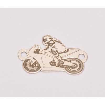 E0215-G-Link Motocicleta decupaj Argint 925 dimensiuni 18x12x0.4mm-1buc