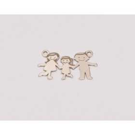 E0224-N-Link familie (parinti si o fetita) -22x13x0.6 mm-1 buc