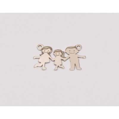 E0224-N-Link familie (parinti si o fetita) -22x13x0.6 mm-1 buc