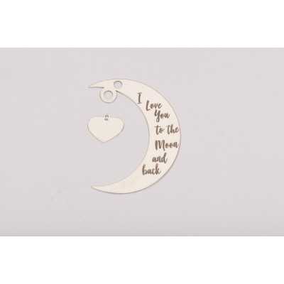E0227-G-Semiluna cu inimioara I Love You to the Moon and Back 37mm x 23mm 0.4mm