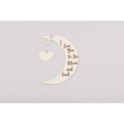 E0227-G-Semiluna cu inimioara I Love You to the Moon and Back 37mm x 23mm 0.4mm