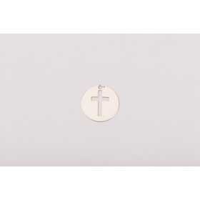 G1966-Charm banut argint 925 cu cruciulita decupta 12MM