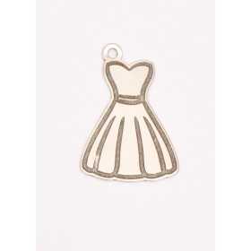 E0244-G-Decupaj Pandant Rochie din Ag925 16x11x0.33mm-1buc