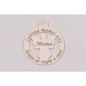 E0248-G-Decupaj "Iubirea mamei" din Ag925 18.5x22x0.4mm-1buc