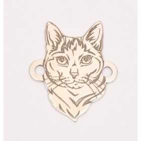 E0255-G-Link decupat Pisicuta din Ag 925 16x14x0.5mm-1buc