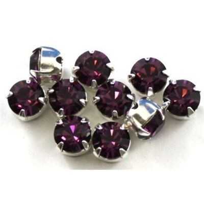 0112-Swarovski Elements Chaton Montee 53204 SS29 6mm Amethyst