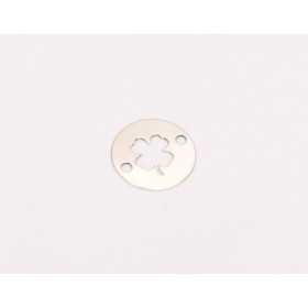 E0269 N Link banut argint 10mm cu trifoi decupat 0.33mm