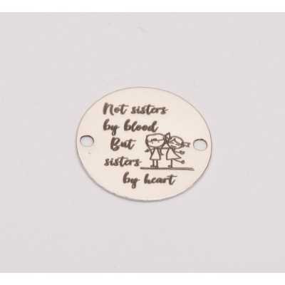 Link argint 925 Sisters by Heart 16.5 mm pentru bratara sau colier cadou prietena E0270