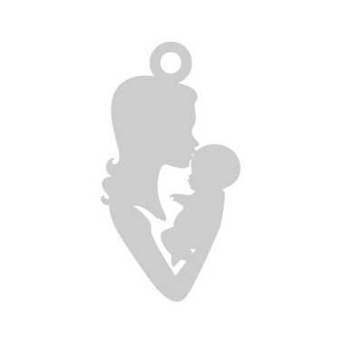 E0273-N-Charm mama cu bebe in brate 18x10mm 0.5mm