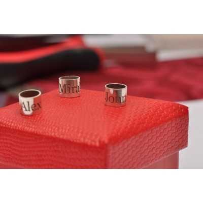 E0284-N-Tub distantier din Argint cu gravura 925 -1 buc