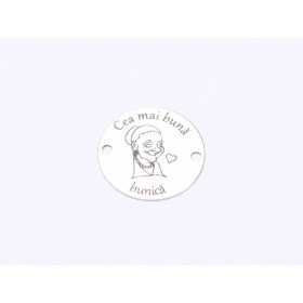 E0309 G Link din argint Cea mai buna bunica 16.5mm 0.33