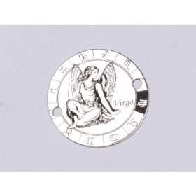 E0366 G Link din argint 925 gravat cu zodia Fecioara 16mm 0.33mm