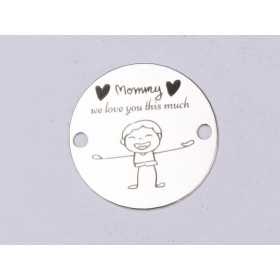 E0387 G Link din argint Mommy I love you this much 16.5mm 0.33mm