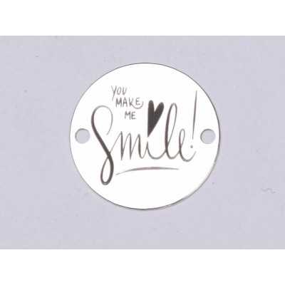 E0388 G Link din argint You make me smile 16.5mm 0.33mm