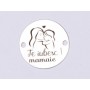 E0389 G Link din argint Te iubesc mamaie 16.5mm 0.33mm