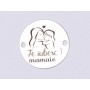 E0389 G Link din argint Te iubesc mamaie 16.5mm 0.33mm