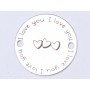 E0413 G Link din argint I Love You 16.5mm 0.33mm