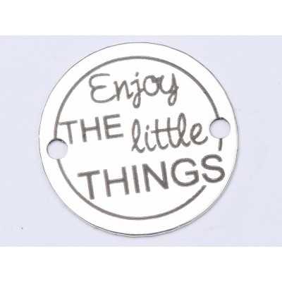 E0417 G Link din argint Enjoy the little things 16.5mm 0.33mm