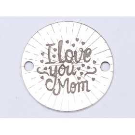 E0420 G Link din argint I love you mom 16.5mm 0.33mm