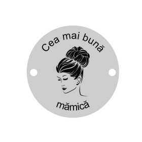 E0421 G Link din argint Cea mai buna mamica 16.5mm 0.33mm