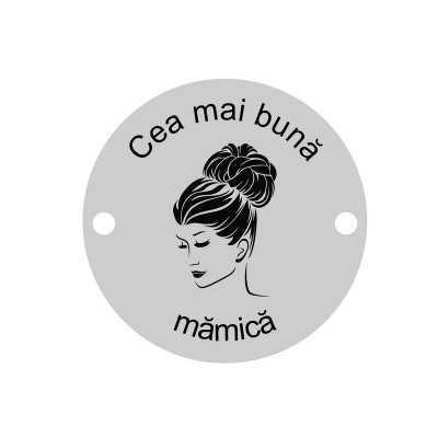 E0421 G Link din argint Cea mai buna mamica 16.5mm 0.33mm